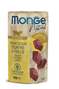 Monge Natural konservuotas pašaras kačiukams su skaniais tuno kąsneliais ir vištienos kepenėlėmis, virtais garuose 80g