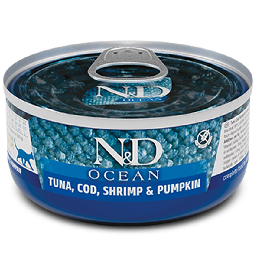 FARMINA N&D OCEAN - CAT Wet Tuna Cod Shrimp&Pumpkin ADULT 70 g