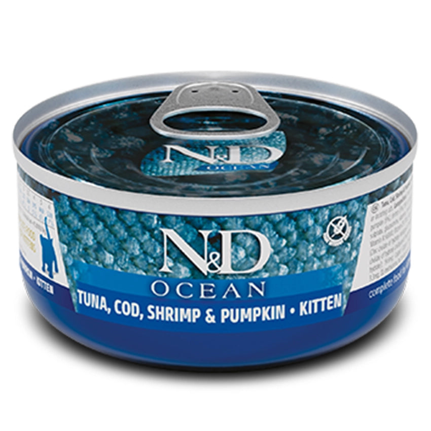 FARMINA N&D OCEAN - CAT Wet Tuna Cod Shrimp&Pumpkin KITTEN 70 g